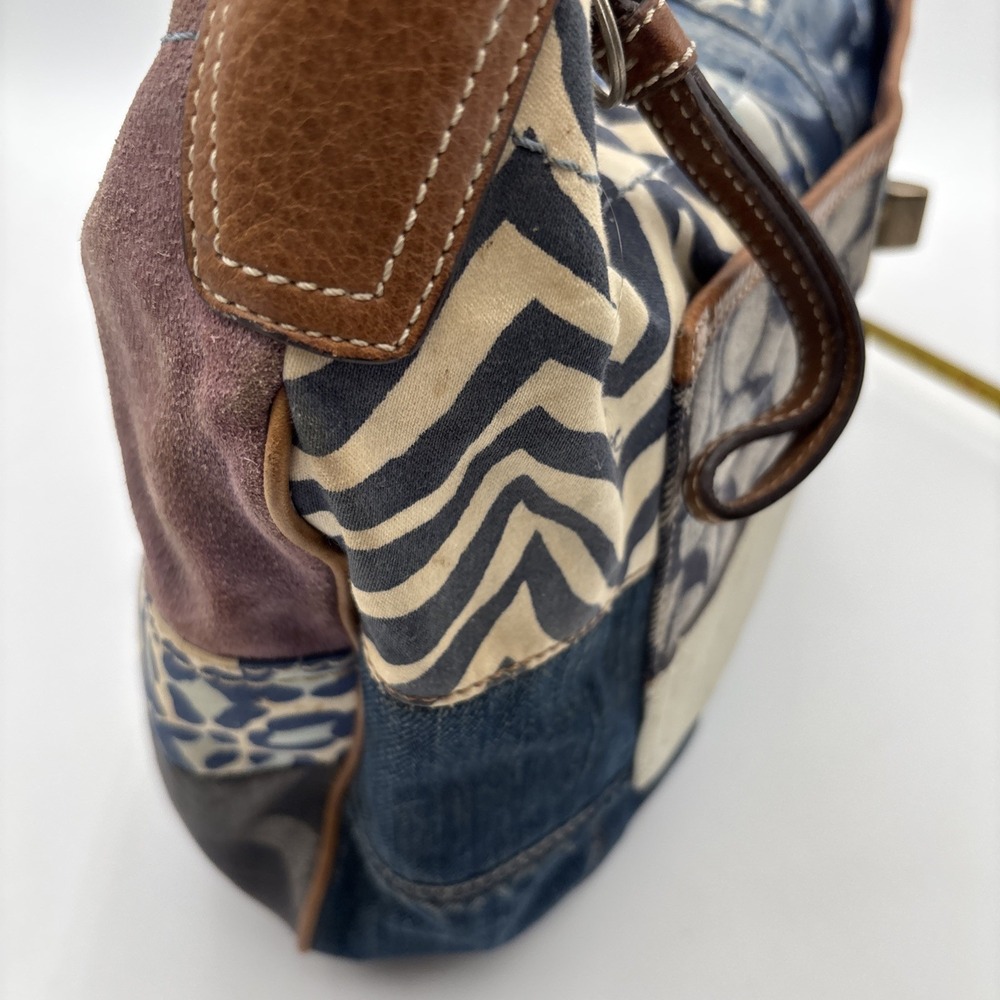 Coach Indigo Denim Blue Patchwork Ergo XL Hobo Handbag Purse Bag RARE Leather - Picture 13 of 16